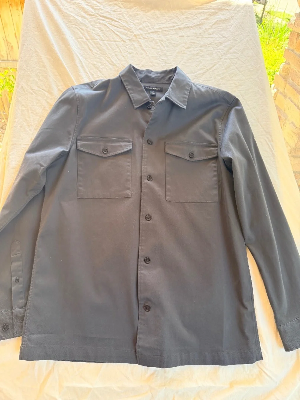 Banana Republic Men's Shacket Shirt Jacket Black Large Tall L Tall